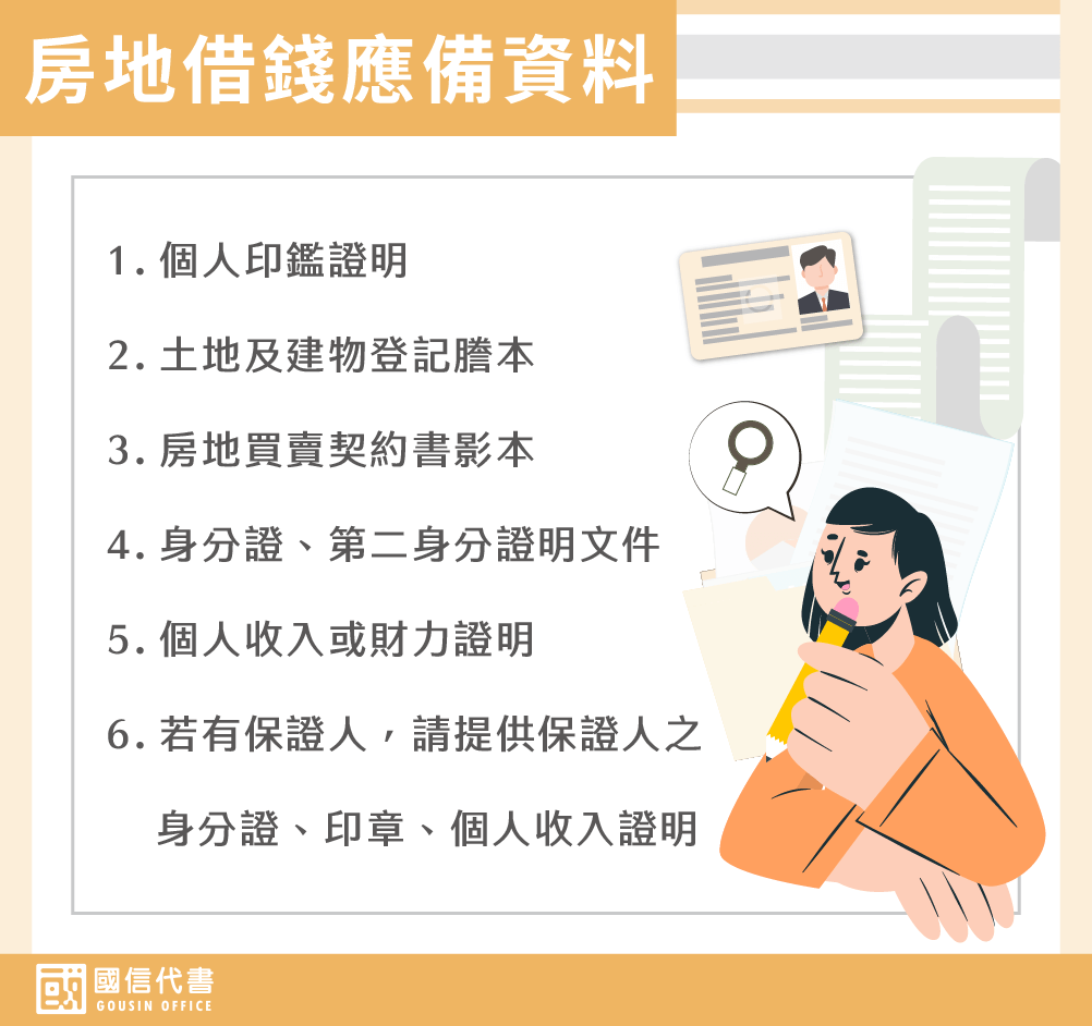 房地借錢應備資料－國信代書事務所