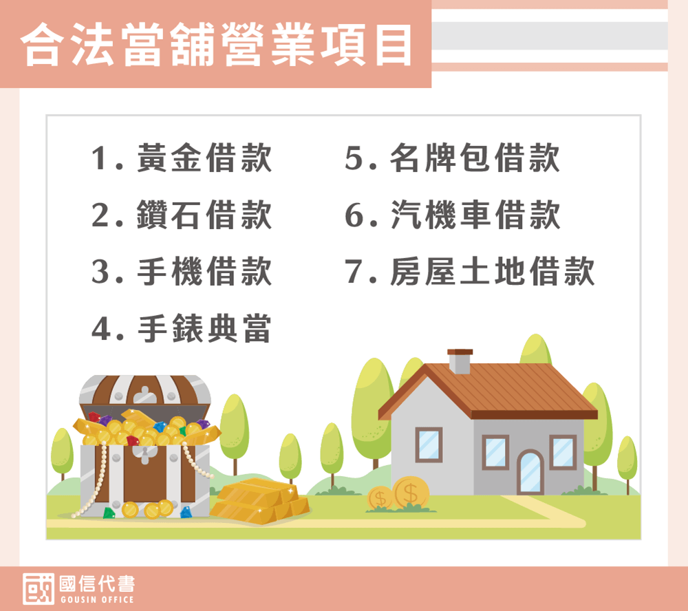 合法當舖營業項目－國信代書事務所
