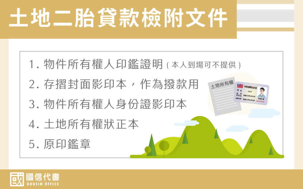 土地二胎貸款檢附文件－國信代書事務所