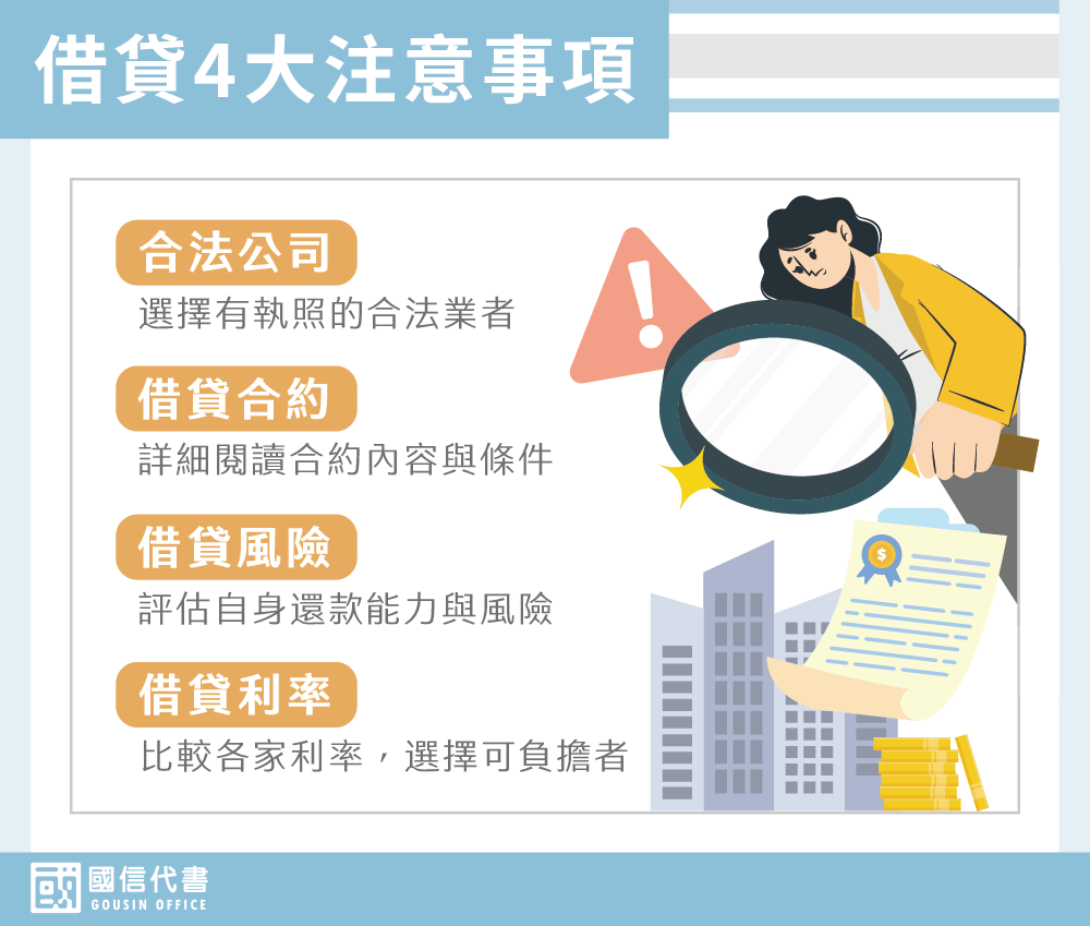 借貸4大注意事項－國信代書事務所