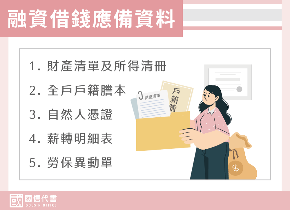 融資借錢應備資料－國信代書事務所