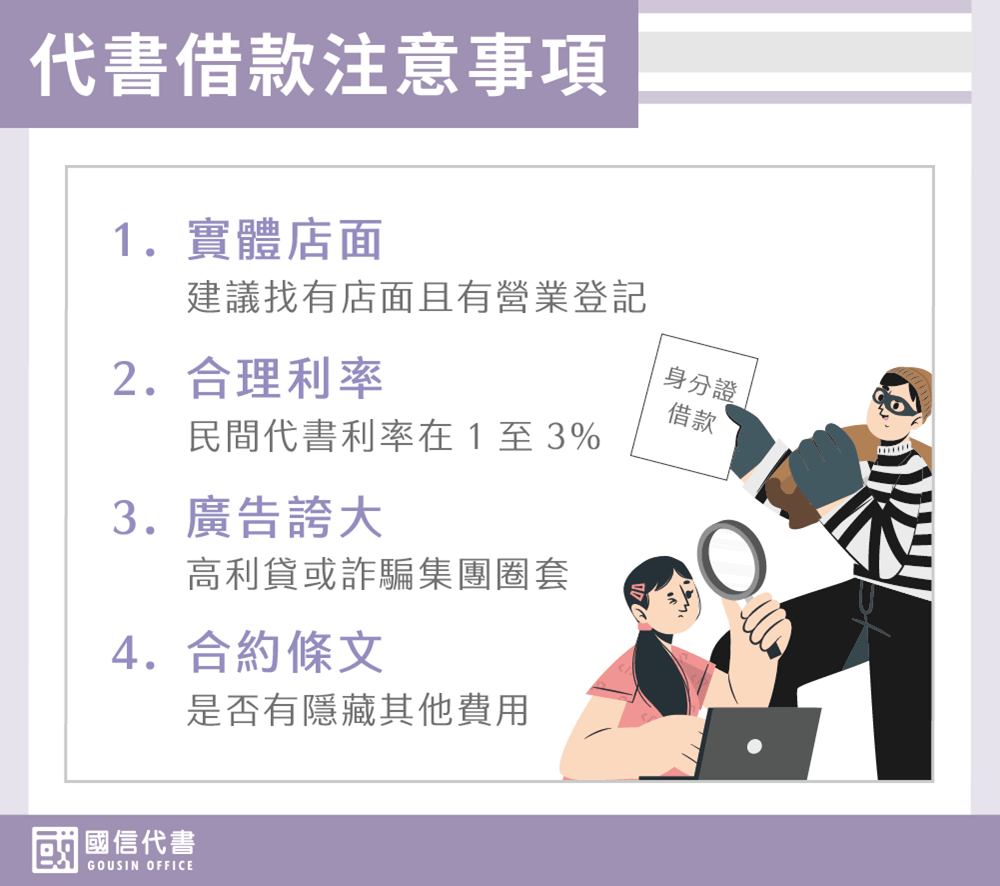 代書借款注意事項－國信代書事務所