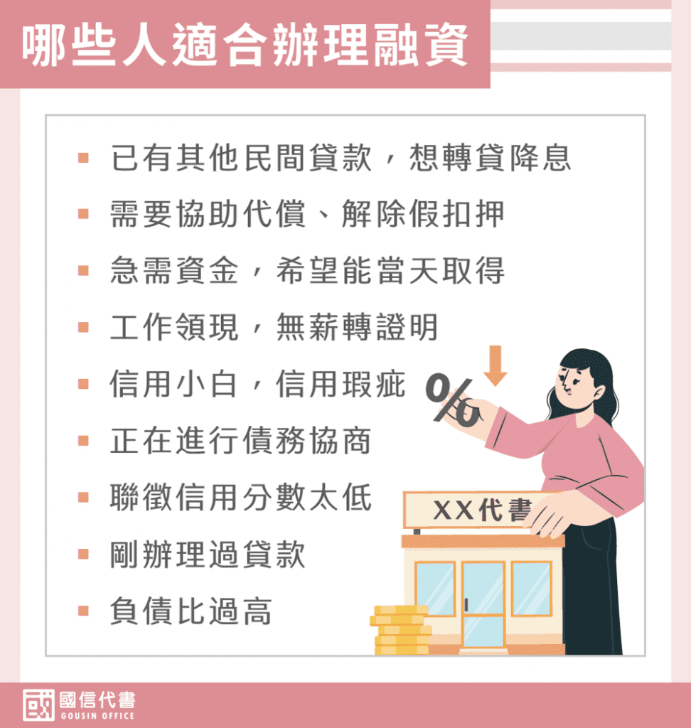 哪些人適合辦理融資－國信代書事務所